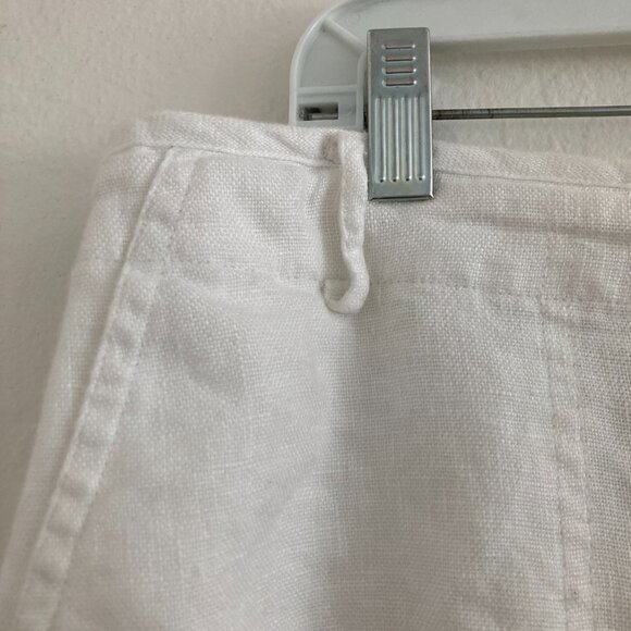 Charter Club 100% Linen White Cropped Pants Katherine Fit Beach Coast Size 16W - Picture 3 of 9